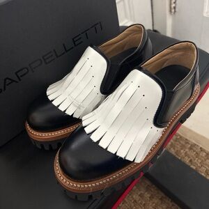 Black and White Women's Loafers by